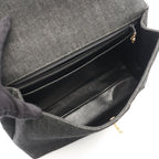 Chanel Handbag CC Logo Black Denim Top Handle — view 3