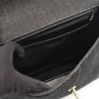 Chanel Handbag CC Logo Black Denim Top Handle — view 7