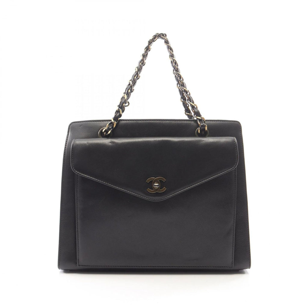 Chanel Handbag CC Logo Black Lambskin Chain