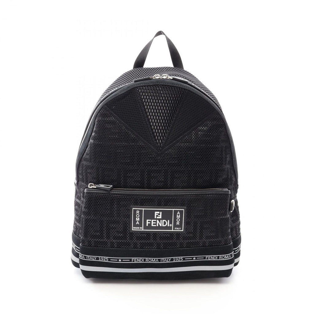 Fendi Backpack Zucca Mesh Black Suede