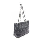 Chanel Tote Bag Choco Bar Navy Leather Bar Chain