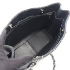 Chanel Tote Bag Choco Bar Navy Leather Bar Chain