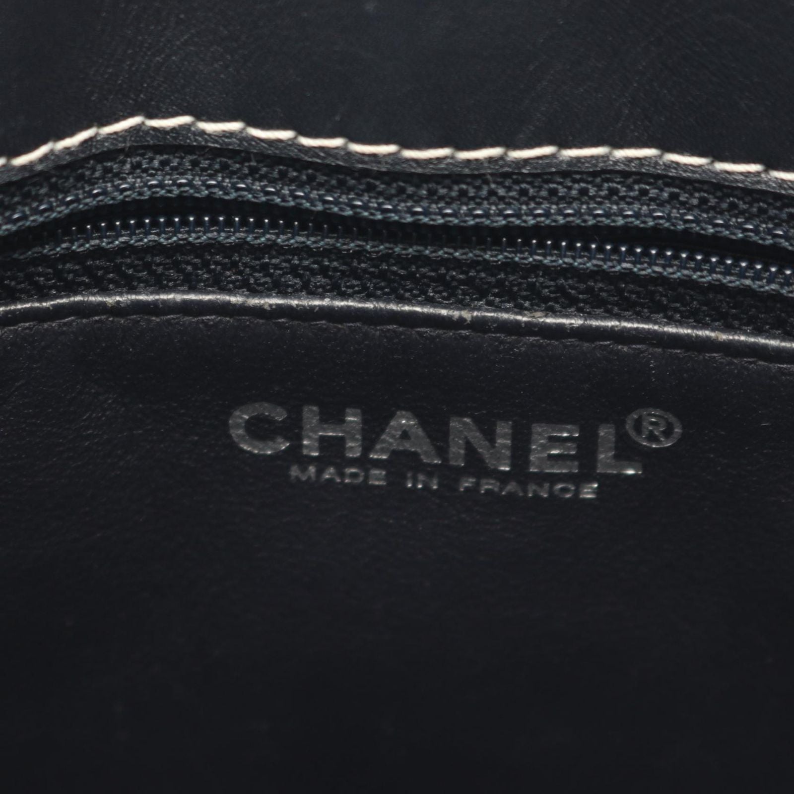Chanel Tote Bag Choco Bar Navy Leather Bar Chain
