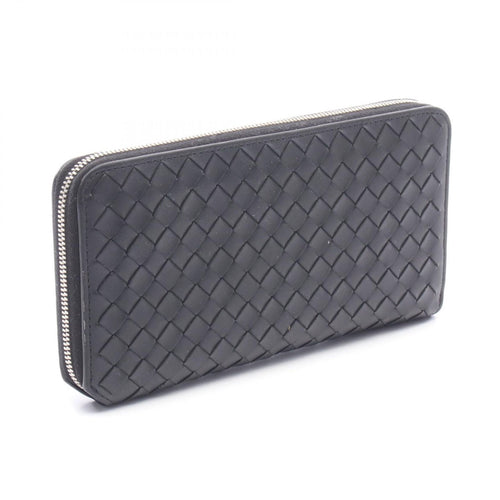 Bottega Veneta Round Wallet Intrecciato Piccolo Zip Around Black Leather — view 2