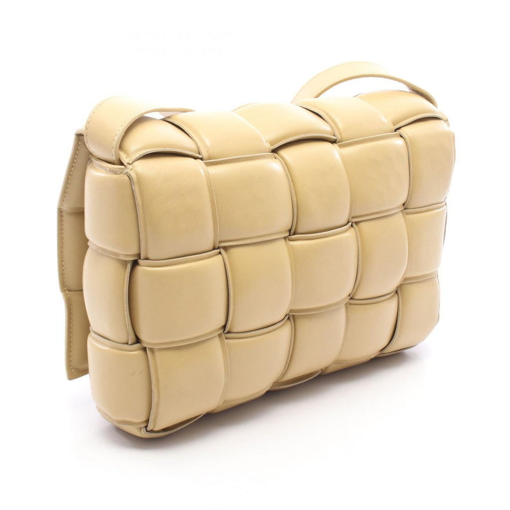 Bottega Veneta Shoulder Bag Padded Cassette Intrecciato Beige Leather Maxi — view 2