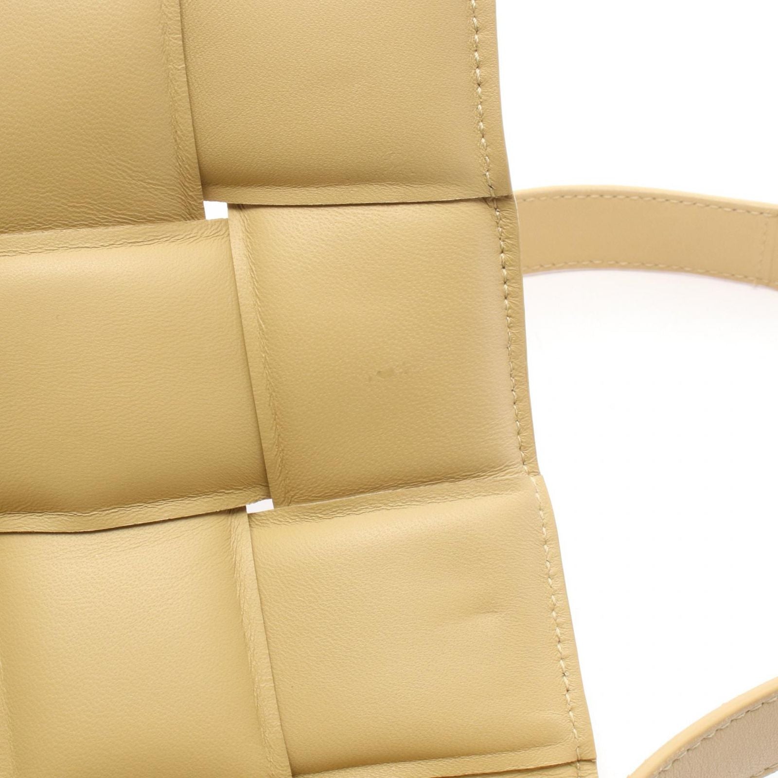 Bottega Veneta Shoulder Bag Padded Cassette Intrecciato Beige Leather Maxi — view 5