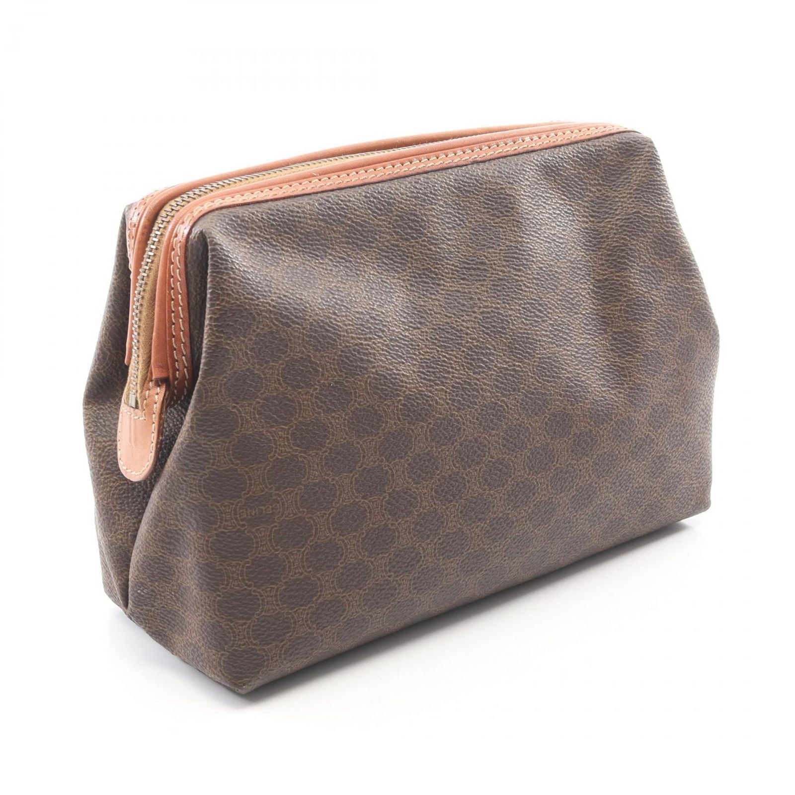 Celine Pouch Macadam Brown Leather — view 2