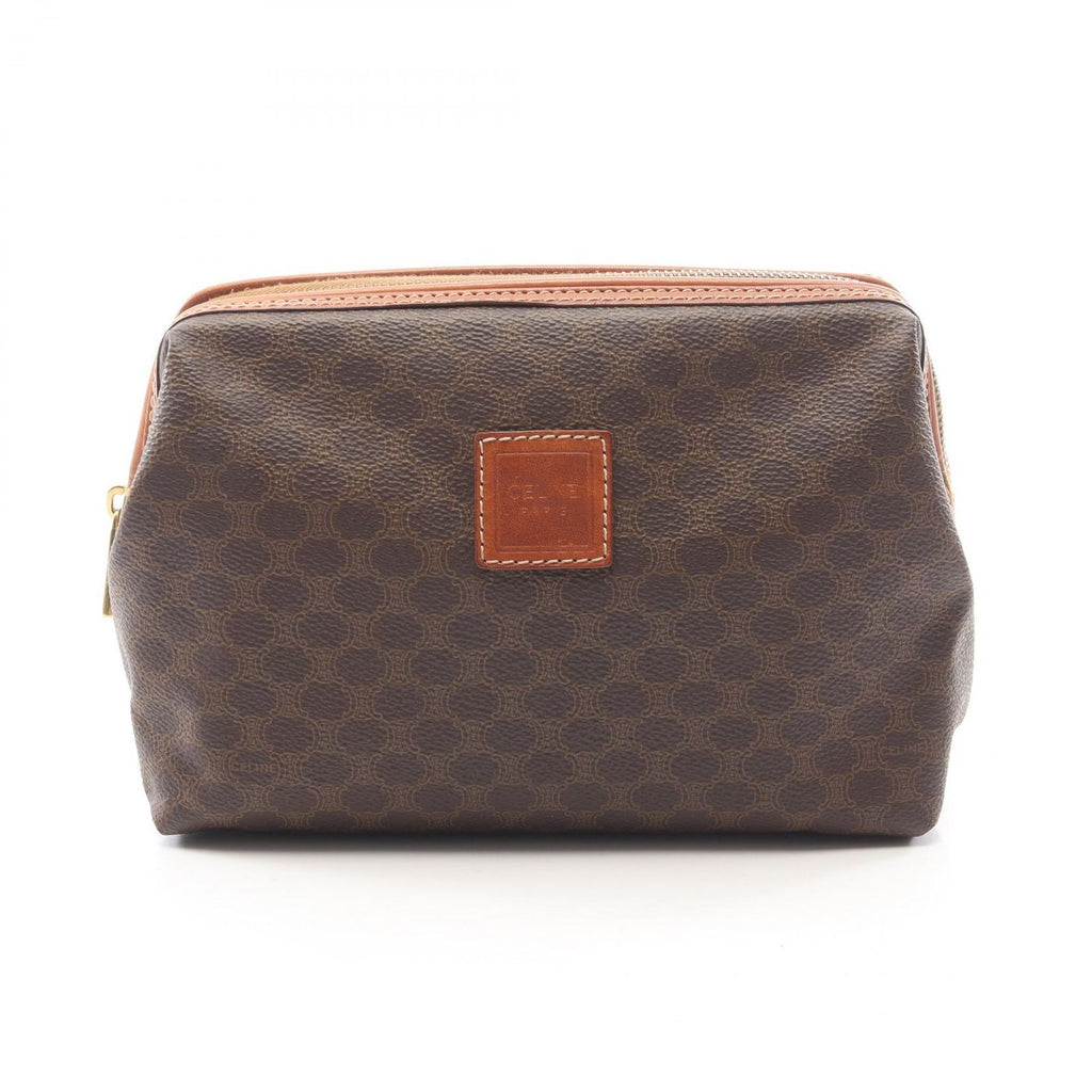 Celine Pouch Macadam Brown Leather
