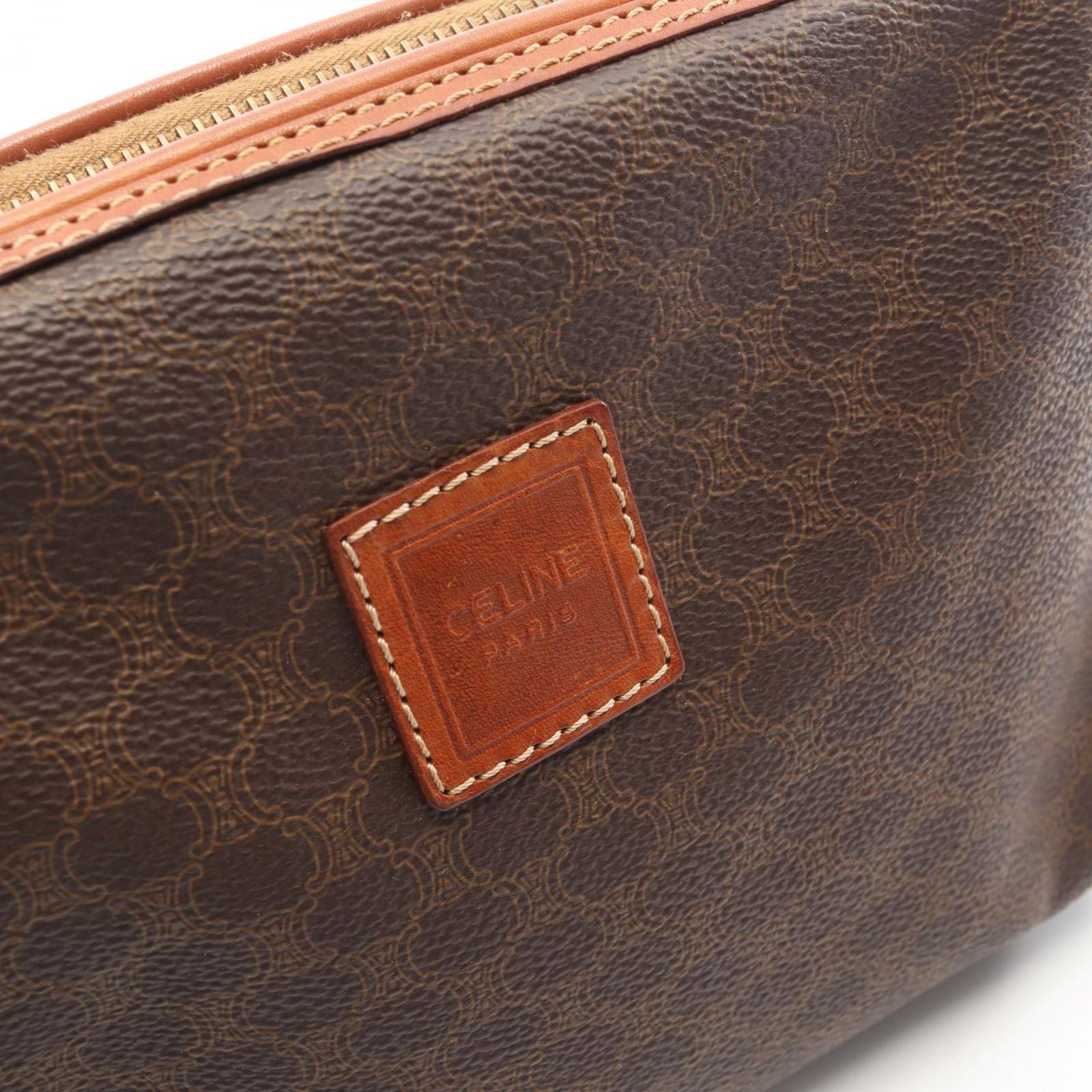 Celine Pouch Macadam Brown Leather — view 9