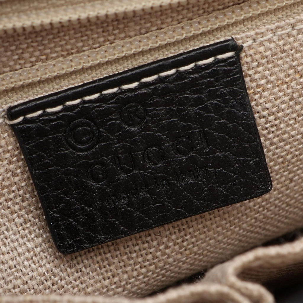 Gucci Handbag Interlocking 2-Way Black Leather Chain — view 4
