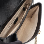 Gucci Handbag Interlocking 2-Way Black Leather Chain — view 3