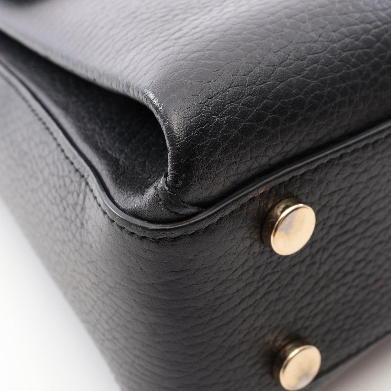 Gucci Handbag Interlocking 2-Way Black Leather Chain — view 8