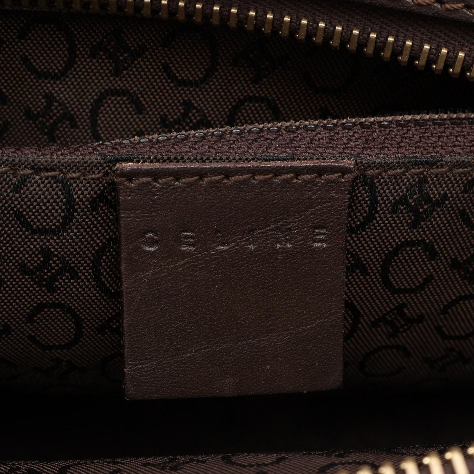 Celine Handbag C Macadam Brown Canvas Leather — view 4