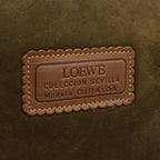 Loewe Shoulder Bag Seville Collection Anagram Khaki Brown Suede Leather — view 4