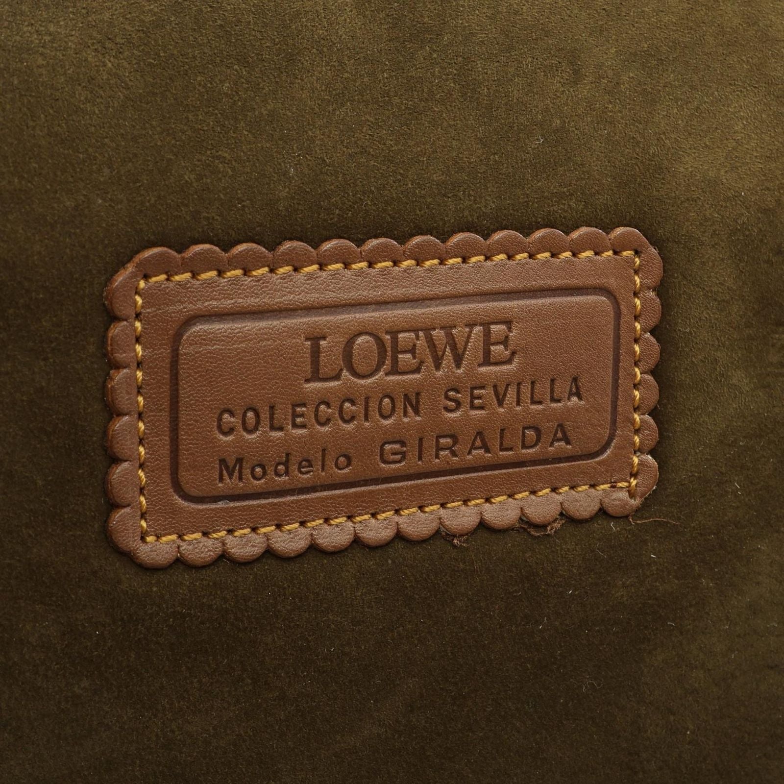 Loewe Shoulder Bag Seville Collection Anagram Khaki Brown Suede Leather — view 4