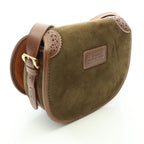 Loewe Shoulder Bag Seville Collection Anagram Khaki Brown Suede Leather — view 2