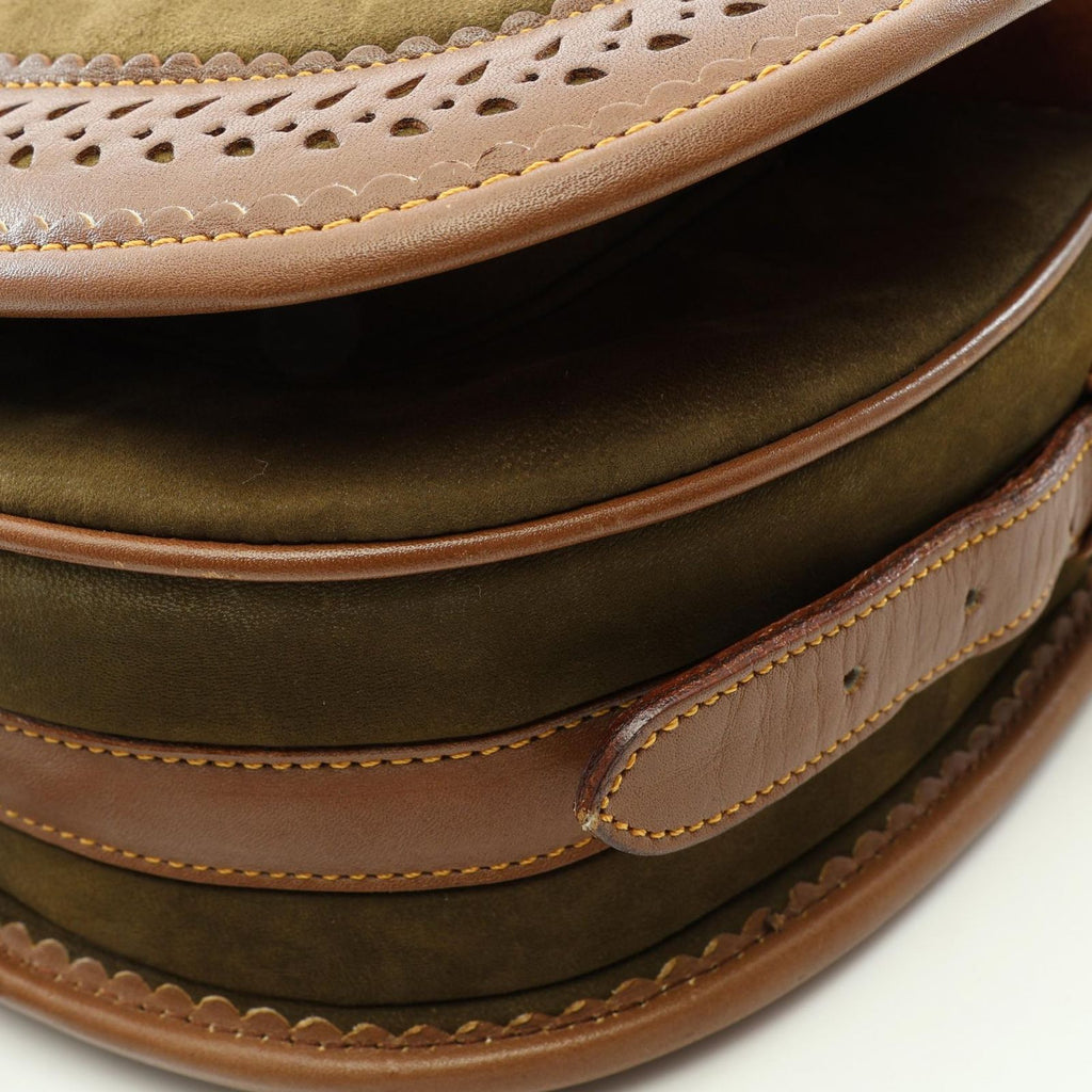 Loewe Shoulder Bag Seville Collection Anagram Khaki Brown Suede Leather — view 8