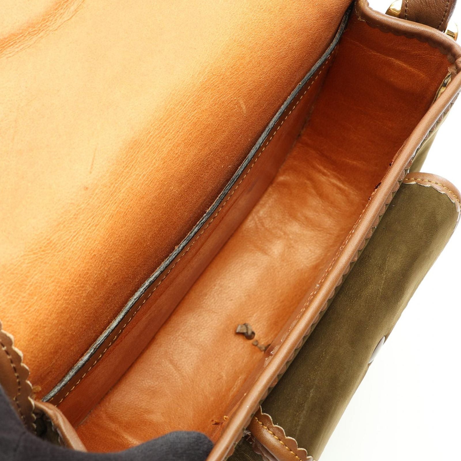 Loewe Shoulder Bag Seville Collection Anagram Khaki Brown Suede Leather — view 3