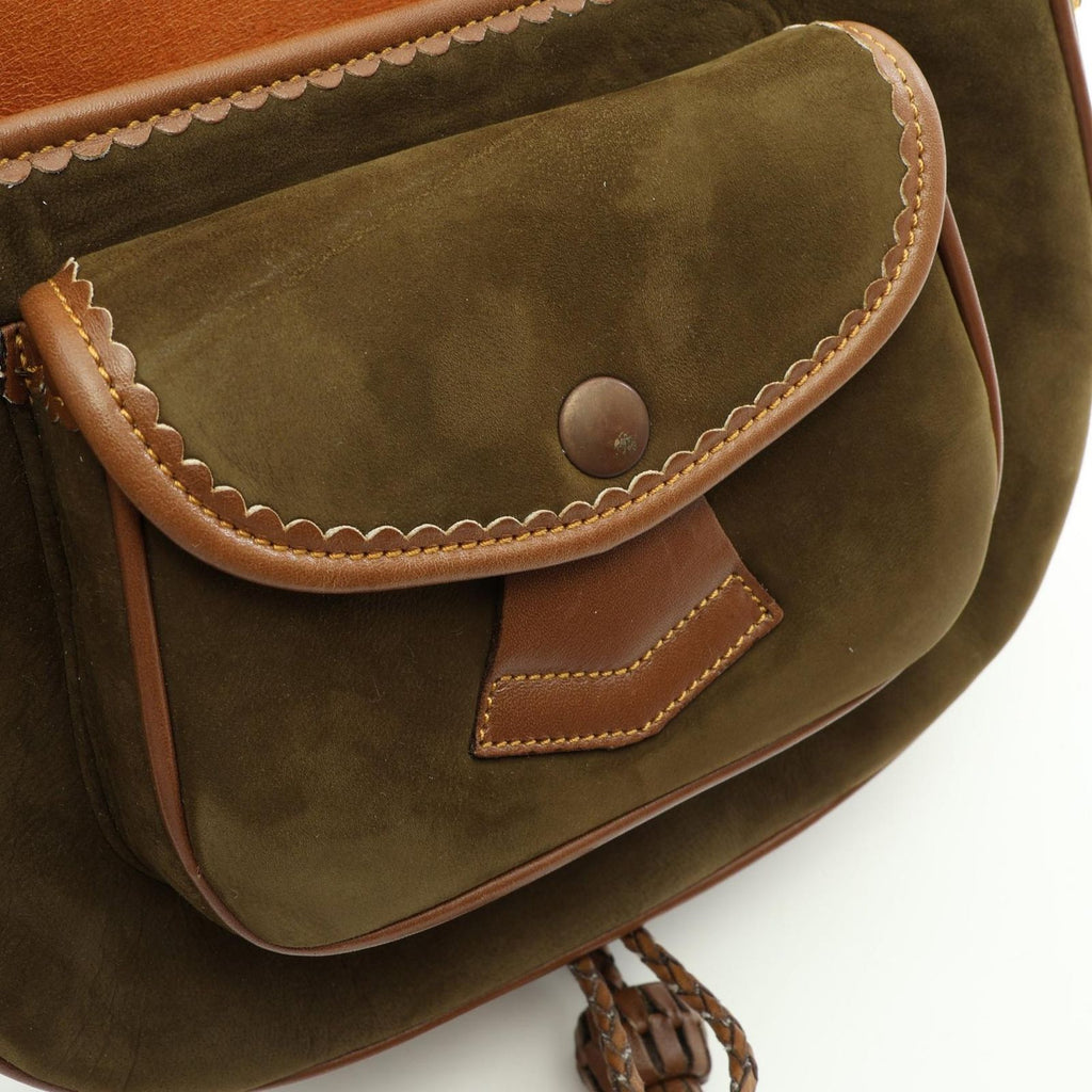 Loewe Shoulder Bag Seville Collection Anagram Khaki Brown Suede Leather — view 5