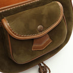 Loewe Shoulder Bag Seville Collection Anagram Khaki Brown Suede Leather — view 5