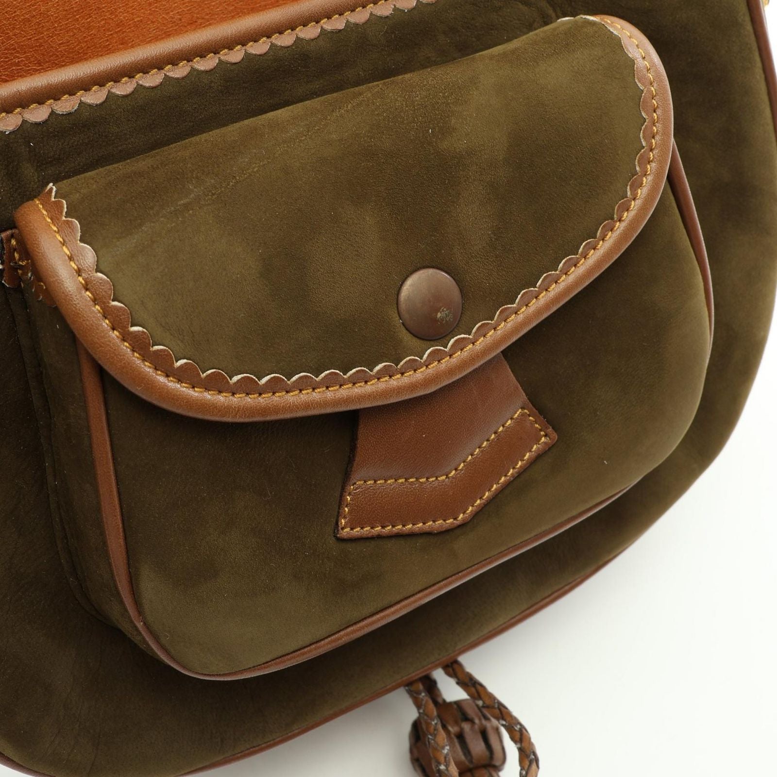 Loewe Shoulder Bag Seville Collection Anagram Khaki Brown Suede Leather — view 5