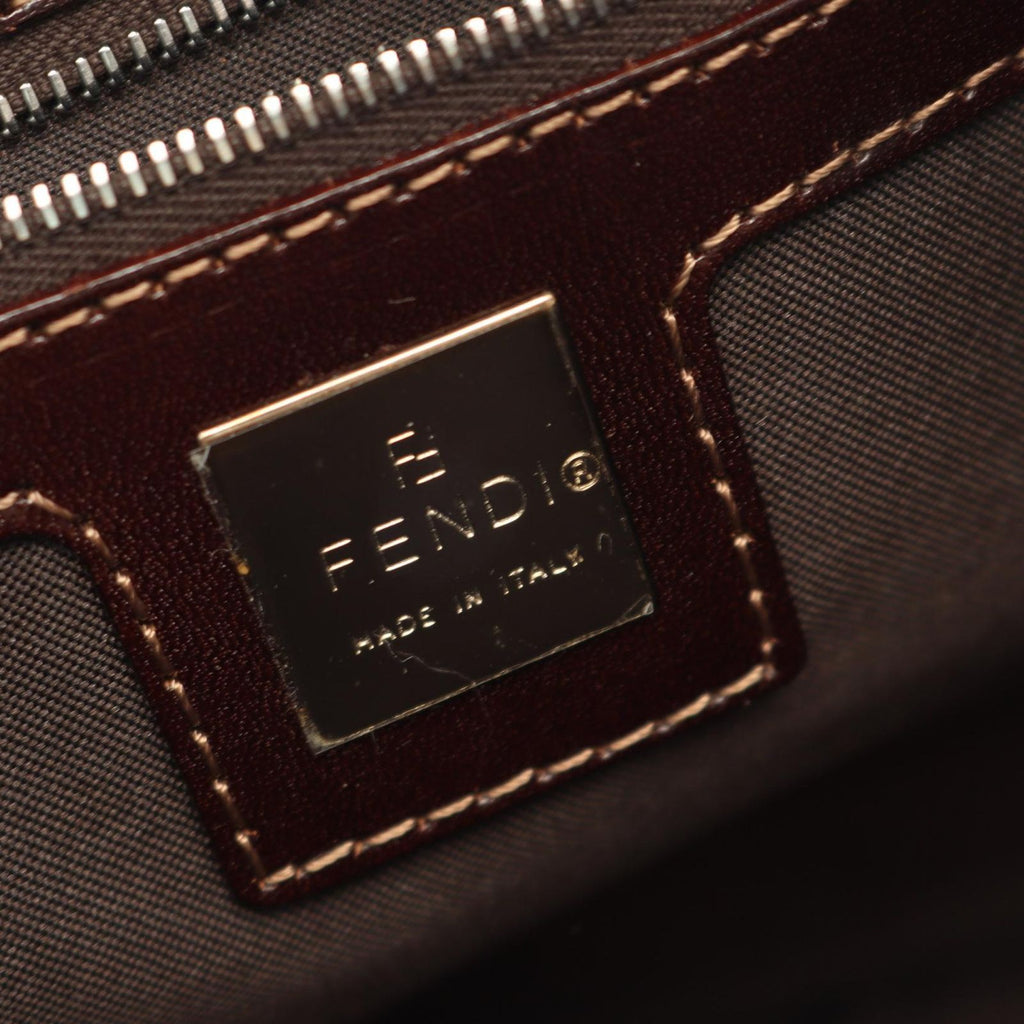Fendi Shoulder Bag Mamma Bucket Zucca Beige Brown Canvas Leather — view 4