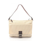 Fendi Shoulder Bag Mamma Bucket Zucca Beige Brown Canvas Leather