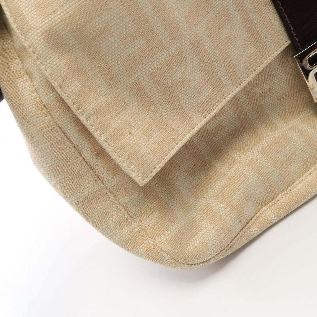 Fendi Shoulder Bag Mamma Bucket Zucca Beige Brown Canvas Leather — view 9