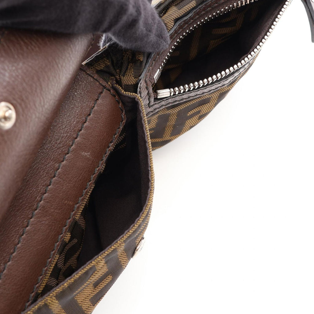 Fendi Waist Bag Zucca Brown Canvas Leather — view 4