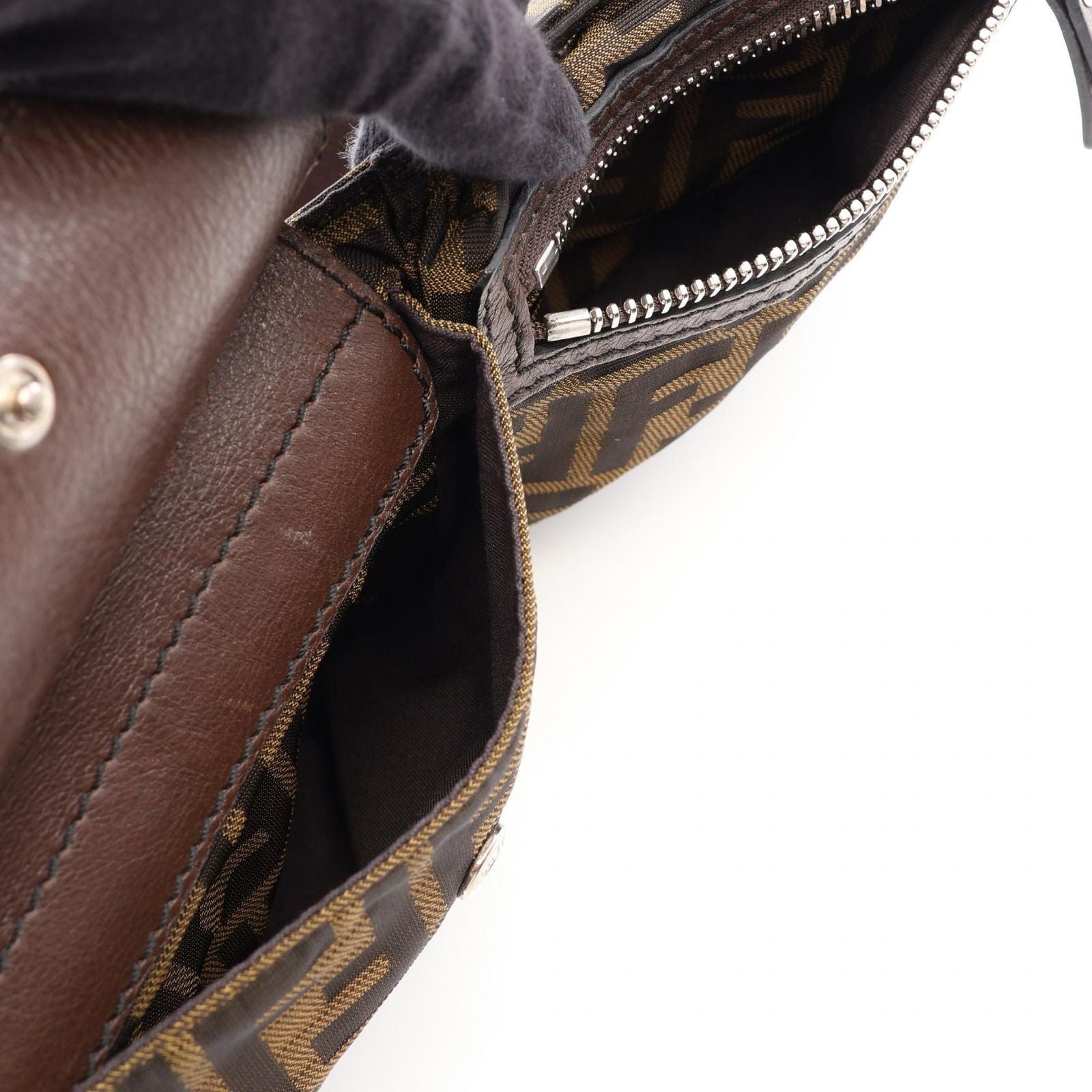 Fendi Waist Bag Zucca Brown Canvas Leather — view 4