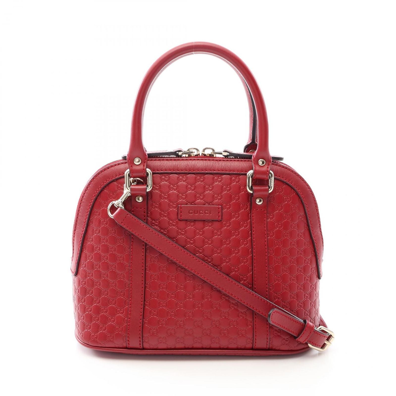 Gucci Handbag Micro Guccissima 2-Way Red Leather Hand