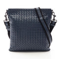 Bottega Veneta Shoulder Bag Intrecciato Navy Leather