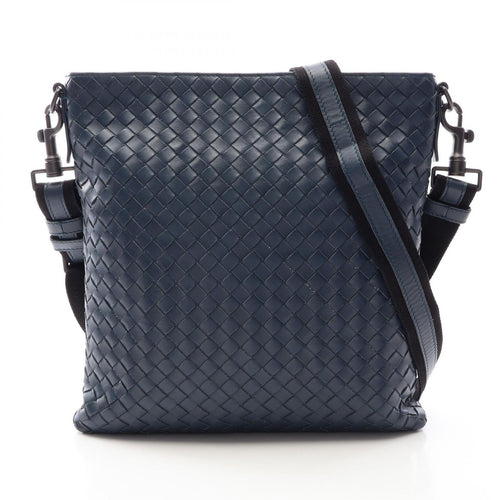 Bottega Veneta Shoulder Bag Intrecciato Navy Leather