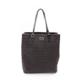 Fendi Tote Zucchino Dark Brown Canvas Leather