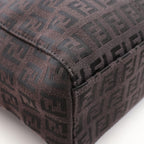 Fendi Tote Zucchino Dark Brown Canvas Leather — view 5