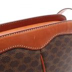 Celine Shoulder Bag Macadam Brown Canvas Leather — view 5