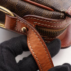 Celine Shoulder Bag Macadam Brown Canvas Leather — view 9
