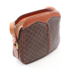 Celine Shoulder Bag Macadam Brown Canvas Leather — view 2