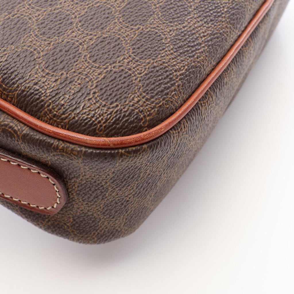 Celine Shoulder Bag Macadam Brown Canvas Leather — view 8