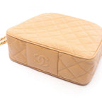 Chanel Shoulder Bag Quilted Beige Caviar Leather Chain — view 7