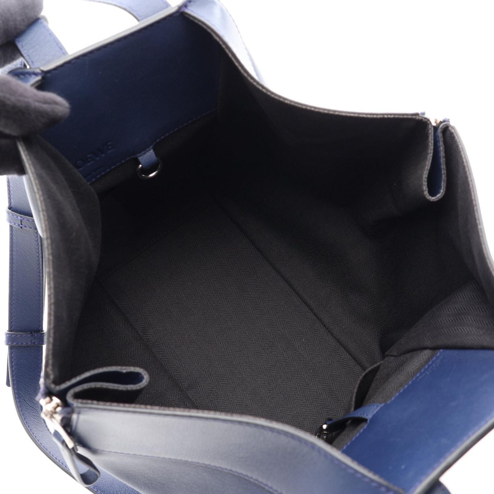 Loewe Handbag Hammock Small 2-Way Navy Leather — view 3