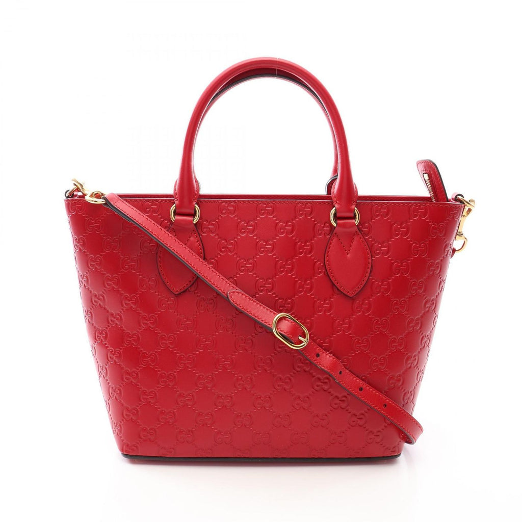 Gucci Tote Guccissima 2-Way Red Leather