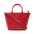 Gucci Tote Guccissima 2-Way Red Leather