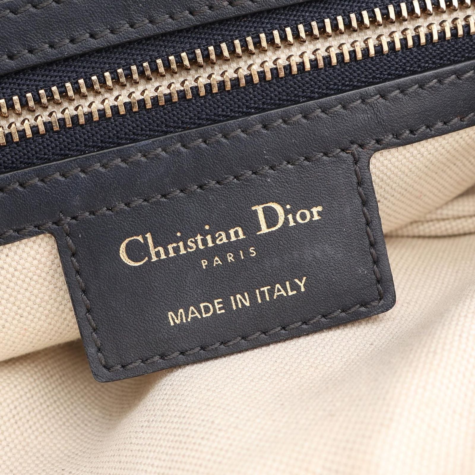 Dior Handbag Saddle Oblique Navy Ivory Canvas Leather — view 4