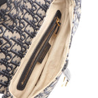 Dior Handbag Saddle Oblique Navy Ivory Canvas Leather — view 3
