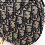 Dior Handbag Saddle Oblique Navy Ivory Canvas Leather — view 6