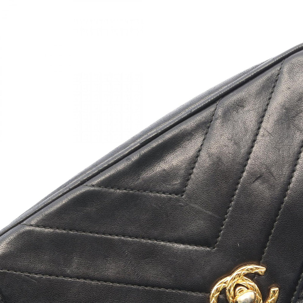 Chanel Shoulder Bag Stitch Blanc Tassel Black Lambskin Fringe Mini Chain — view 8