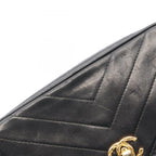 Chanel Shoulder Bag Stitch Blanc Tassel Black Lambskin Fringe Mini Chain — view 8