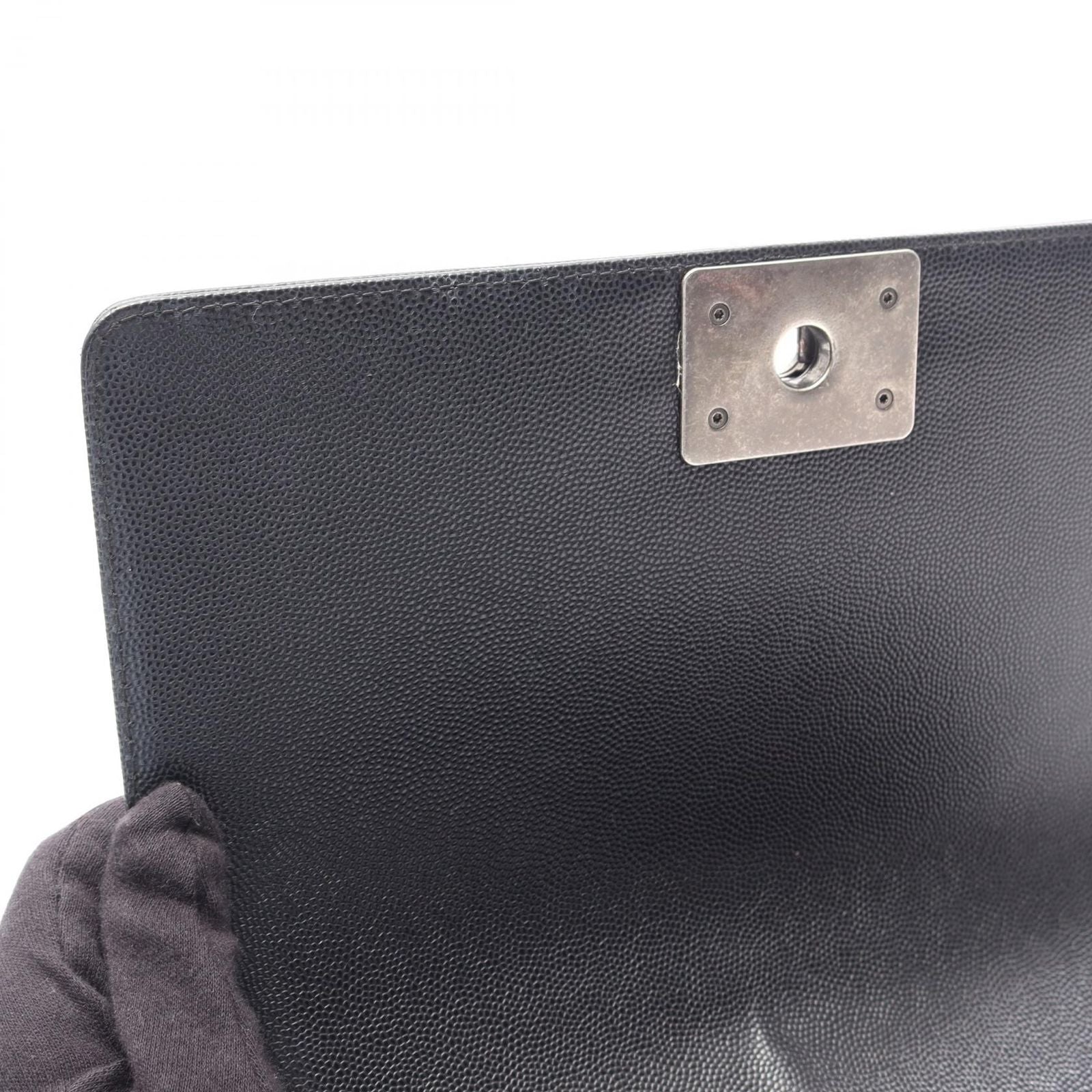 Chanel Shoulder Bag Boy Black Caviar Leather Boy Chain — view 6