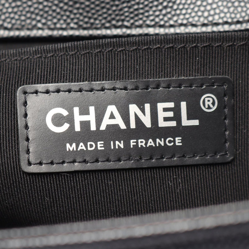 Chanel Shoulder Bag Boy Black Caviar Leather Boy Chain — view 4